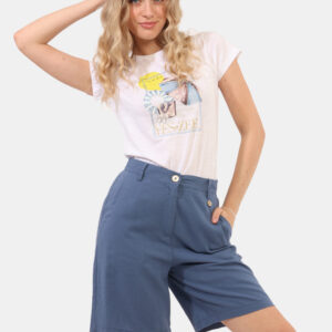 Shorts Yes Zee Blu - Shorts modello al ginocchio, in total blu avio con tasche a taglio trasversale e fake tasche sul retro.