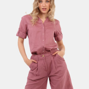 Shorts Yes Zee Rosa - Shorts altezza ginocchio, in total rosa antico con tasche a taglio trasversale. La vestibilità è morbi