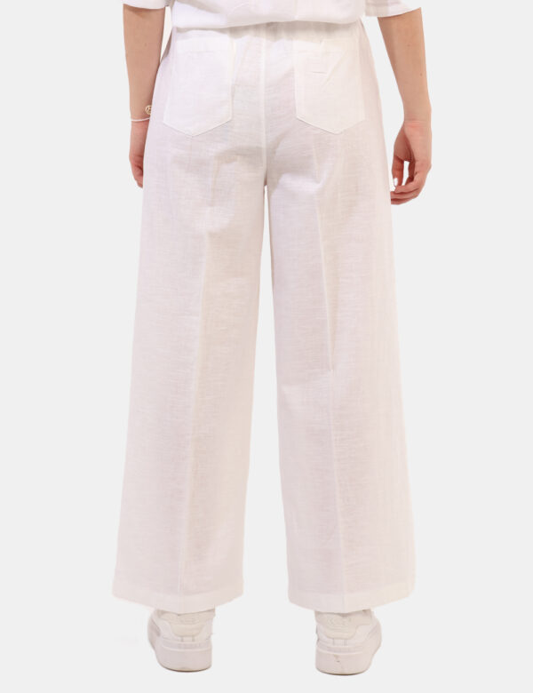Pantaloni Yes Zee Bianco - Pantaloni in misto cotone/lino, in total bianco, leggeri e con taglio ampio. Presenti tasche a ta
