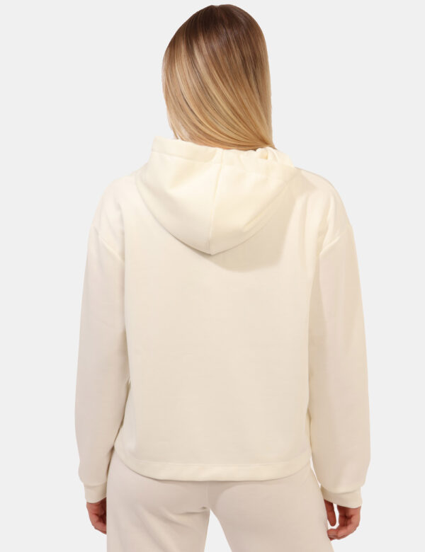 Felpa Rue De Clerie Bianco - Felpa classica in total bianco con cappuccio e tasche a taglio trasversale. La vestibilità è mo
