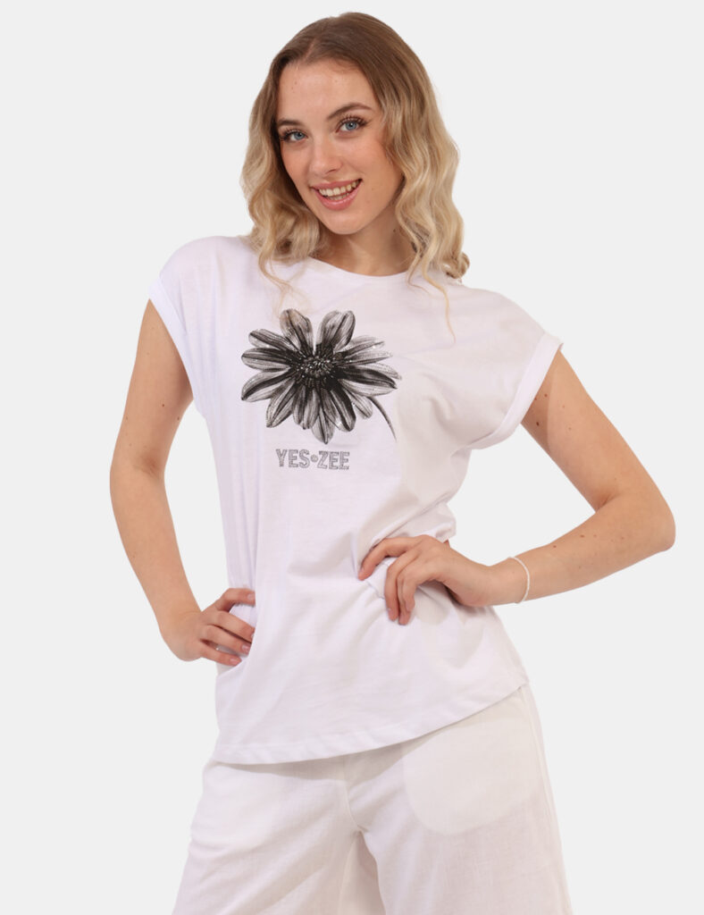 T-shirt Yes Zee Bianco