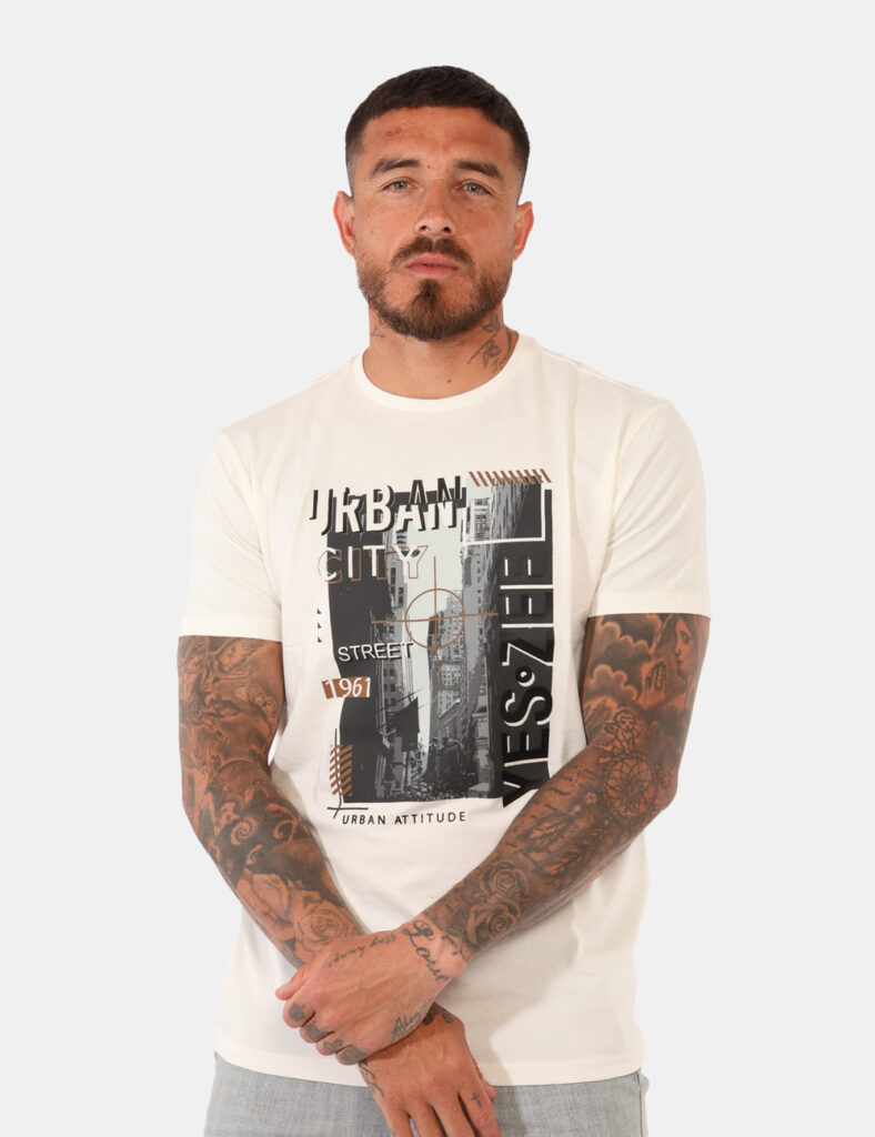 T-shirt uomo scontata - T-shirt Yes Zee Bianco