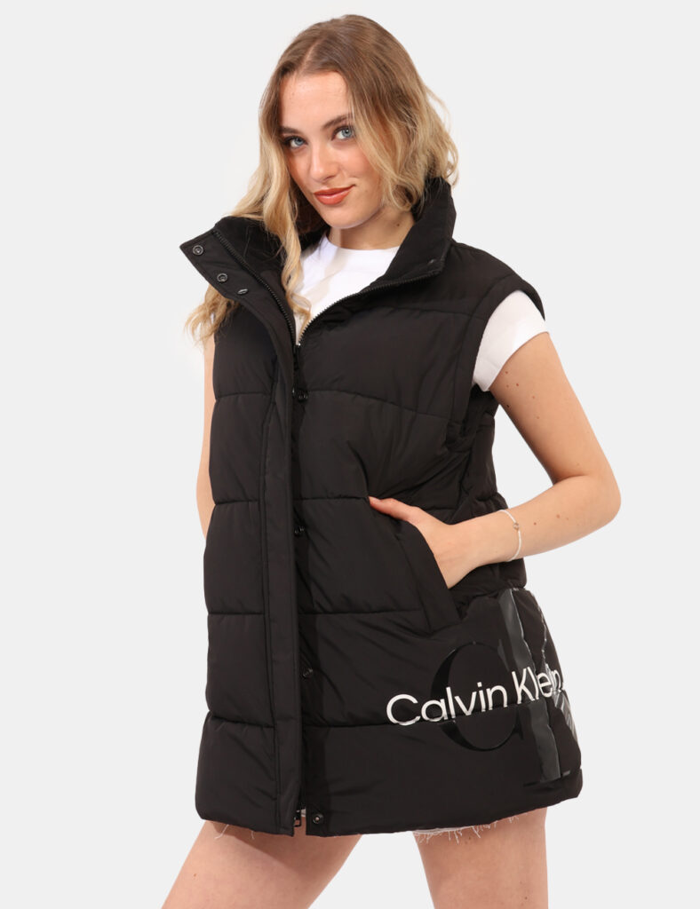 Piumino donna scontato - Piumino smanicato Calvin Klein Nero