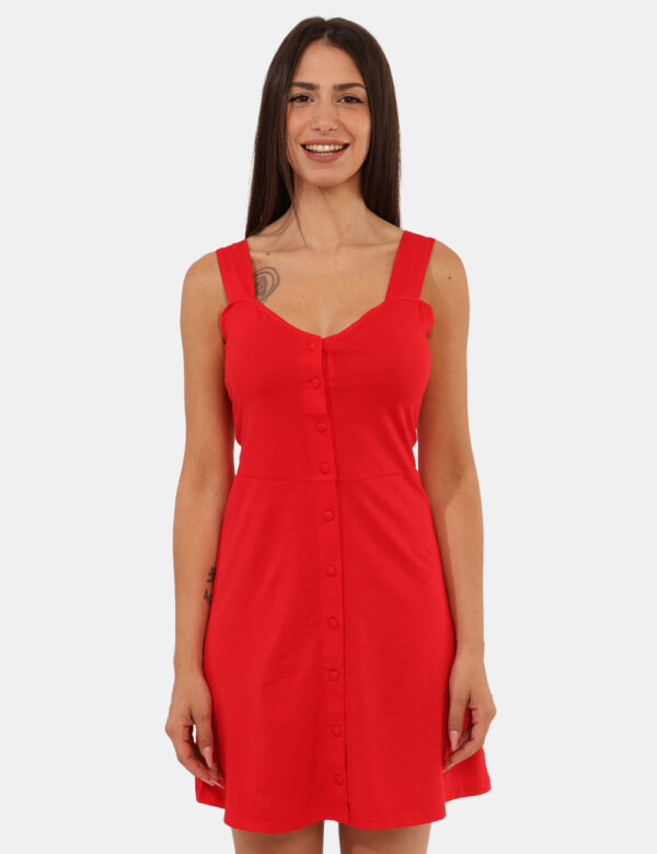 Vestito Ake Rosso - Abito corto in total rosso, con spalline e scollo a V. La vestibilità è morbida e pratica grazie a serie