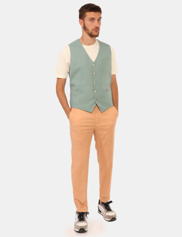 Pantaloni Sseinse Arancione - Pantaloni in total arancione con tasche a taglio trasversale e tasche a fessura sul retro con