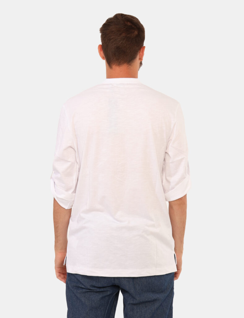 Maglia Antony Morato Bianco - Maglia leggera a maniche lunghe con bottone per raccoglierle, in total bianco, più logo brand