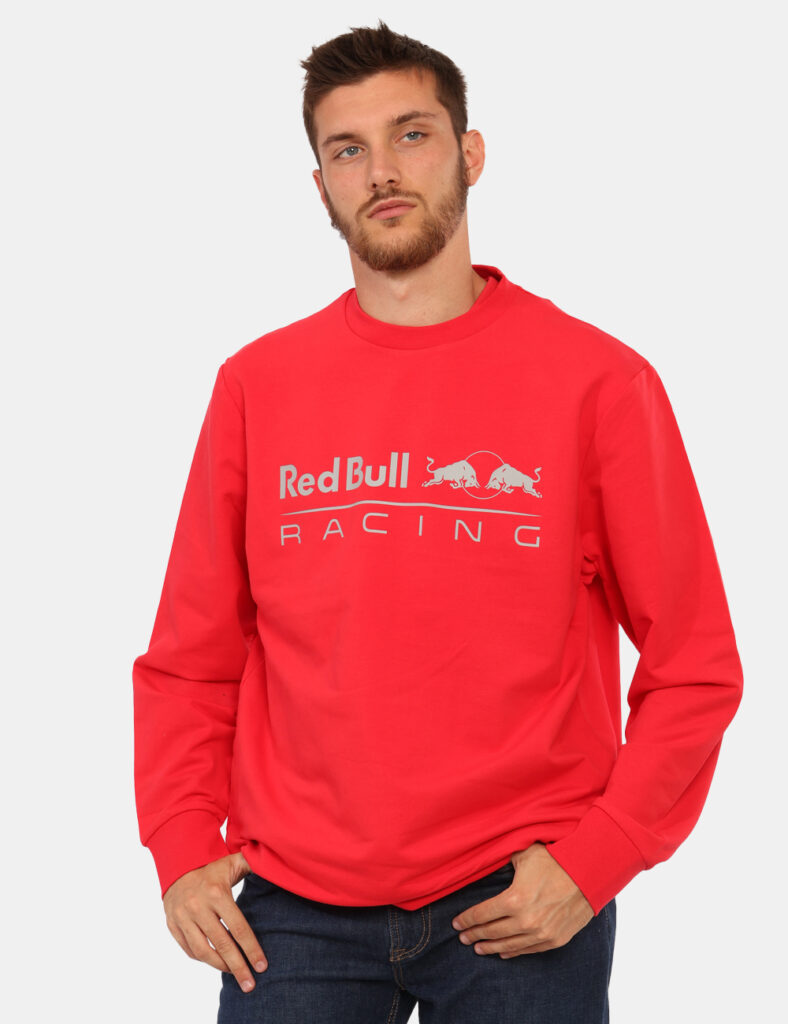 Felpa Red Bull Rosso - Felpa classica su base rossa con stampa frontale logo brand bianco. La vestibilità è morbida e regola