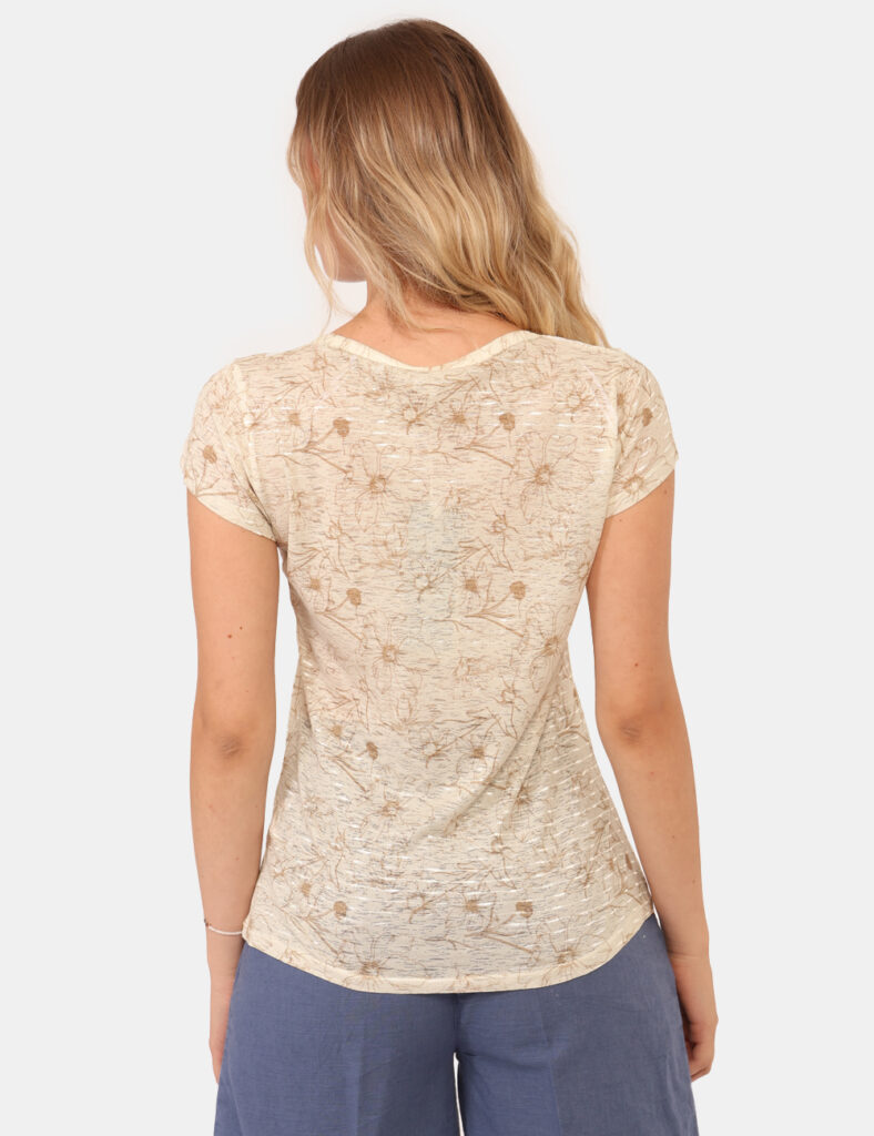 Abbigliamento donna scontato - T-shirt Yes Zee Beige