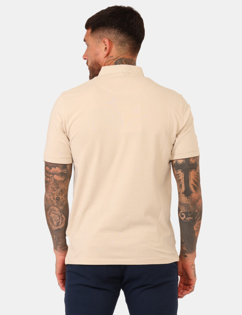 Polo Yes Zee Beige - Polo classica in total beige con dettagli marroni e logo brand ricamato in tono su tono. La vestibilità