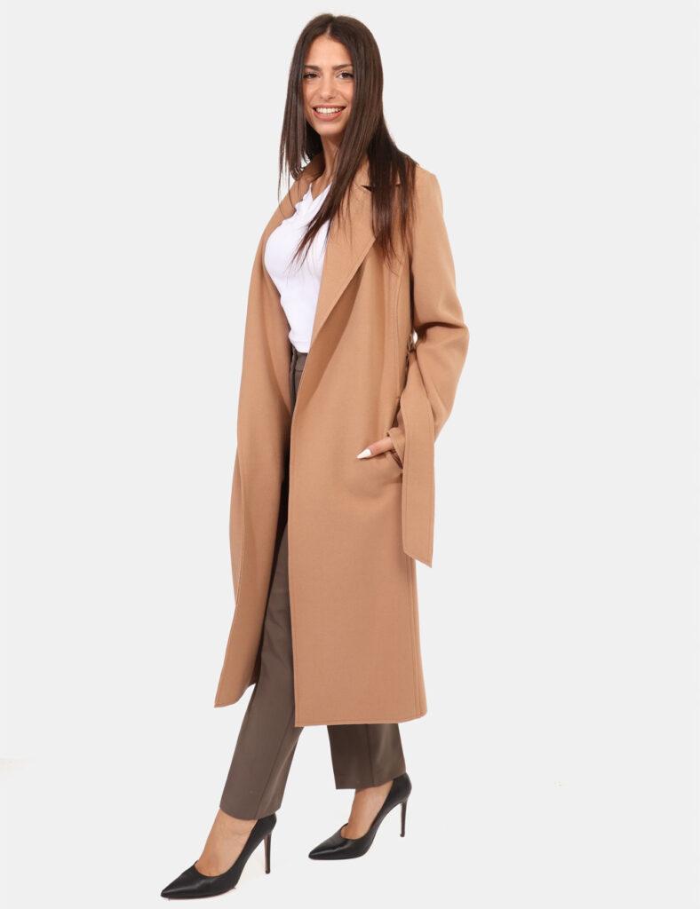 Abbigliamento donna scontato - Cappotto Materica Marrone