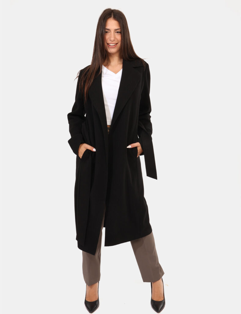 Abbigliamento donna scontato - Cappotto Materica Nero