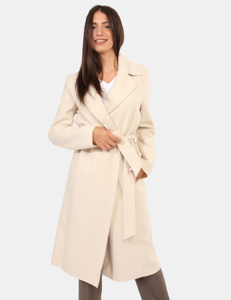 Abbigliamento donna scontato - Cappotto Materica Panna