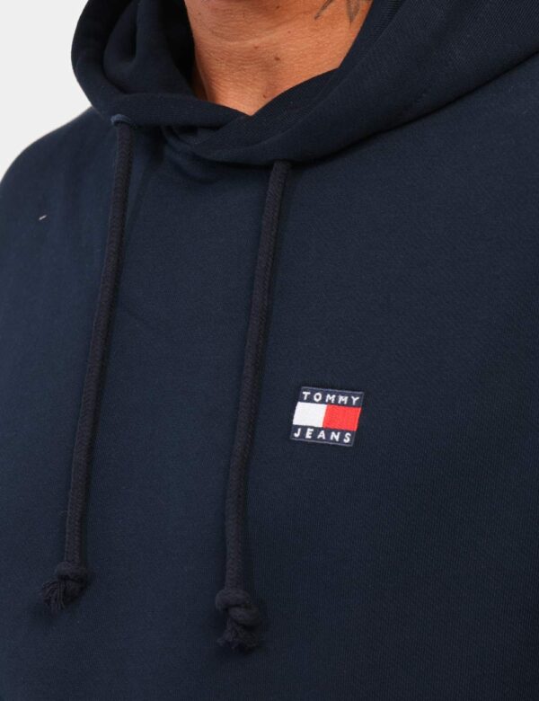Felpa Tommy Hilfiger Blu - Felpa classica garzata con cappuccio, in total blu navy e con patch logo brand. Presente anche ta