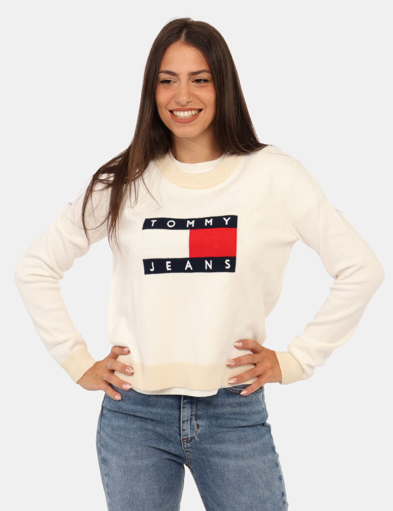 Abbigliamento donna scontato - Maglione Tommy Hilfiger Beige