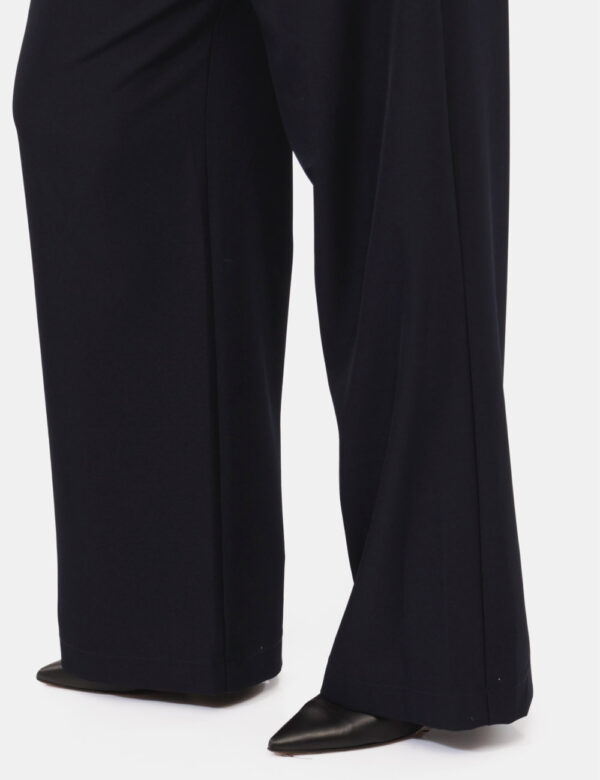 Pantaloni Rue De Clerie Blu - Pantaloni morbidi in total blu navy, con tasche a taglio trasversale ed elastico in girovita g