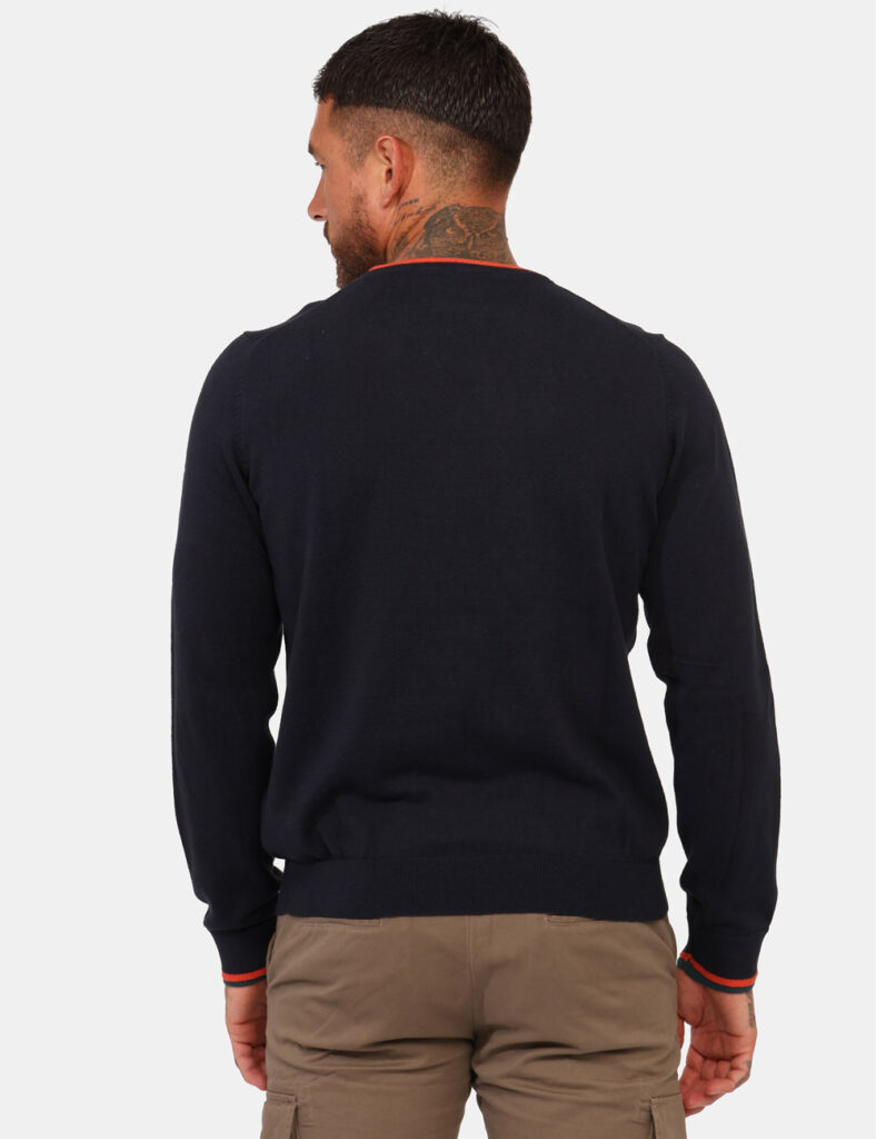 Maglione girocollo da uomo scontato - Maglione Fred Mello Blu