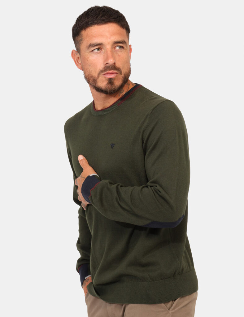 Maglione girocollo da uomo scontato - Maglione Fred Mello Verde