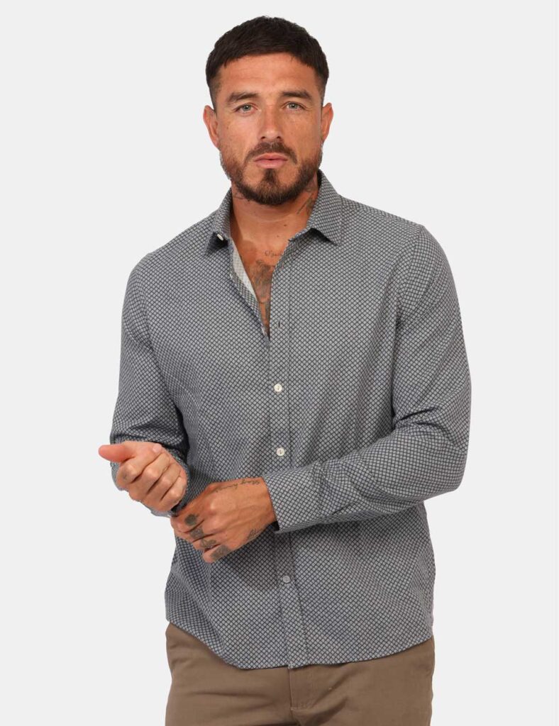 Outlet camicia da uomo scontata - Camicia Fred Mello Grigio