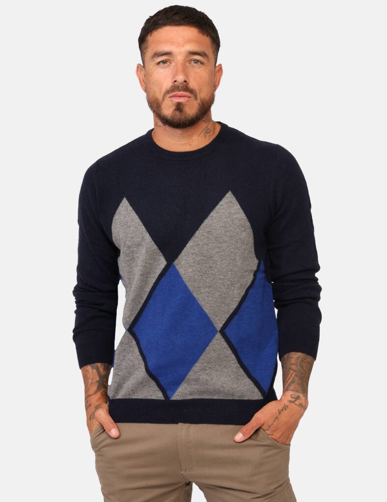 Maglione girocollo da uomo scontato - Maglione Fred Mello Blu