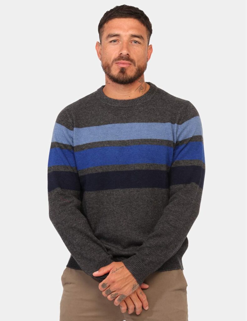Maglione girocollo da uomo scontato - Maglione Fred Mello Grigio