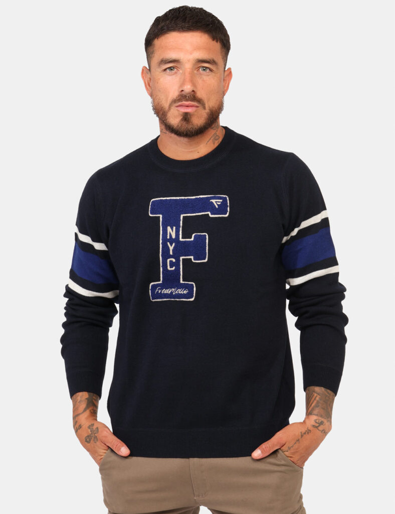 Maglione girocollo da uomo scontato - Maglione Fred Mello Nero