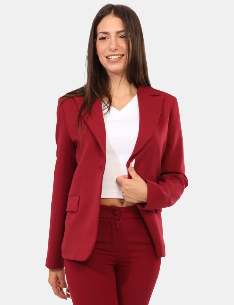 Abbigliamento donna scontato - Blazer Materica Bordeaux