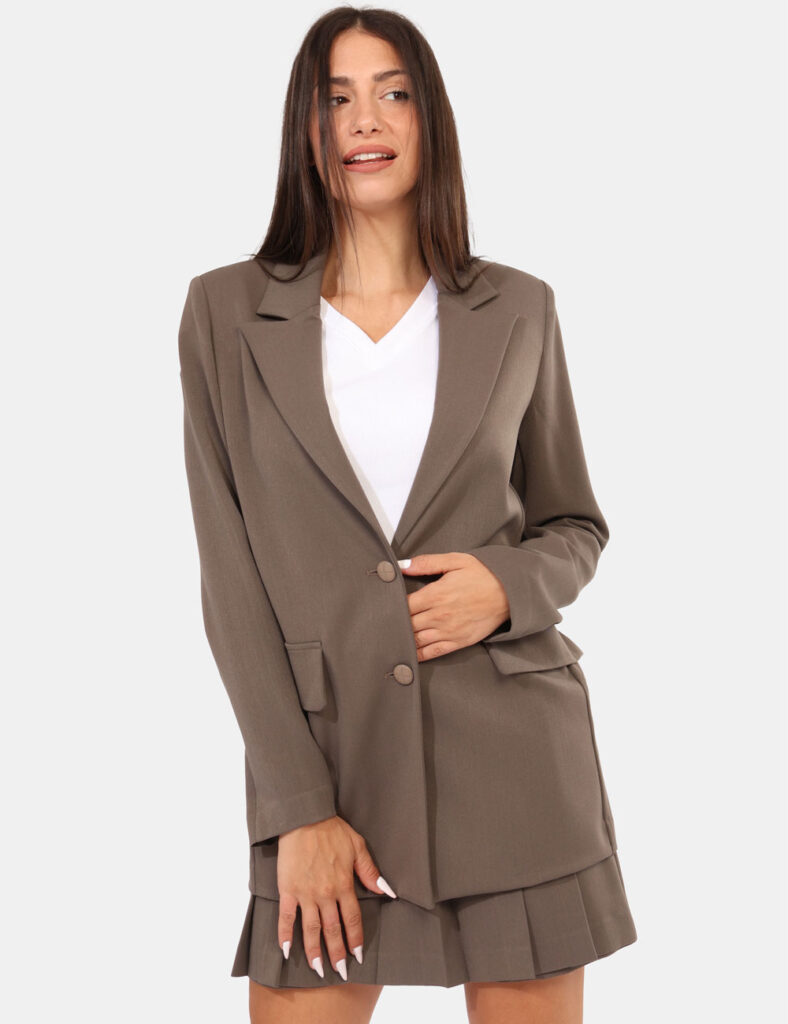 Abbigliamento donna scontato - Blazer Materica Grigio