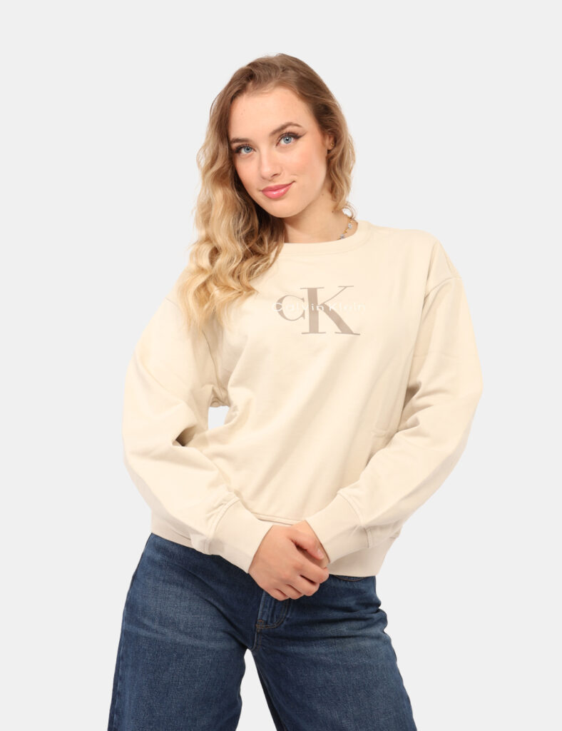 Abbigliamento donna scontato - Felpa Calvin Klein Beige