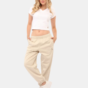 Pantaloni Calvin Klein Beige - Pantaloni tuta in total beige, con logo brand ricamato bianco e tasche a taglio trasversale.
