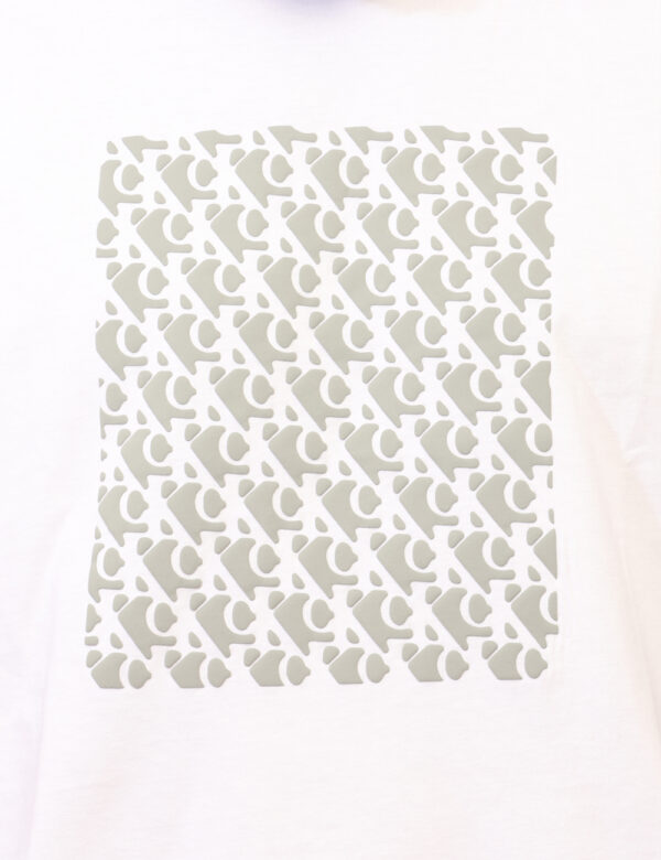 T-shirt Calvin Klein Bianco - T-shirt classica in total bianco con stampa in rilievo grigia. La vestibilità è morbida e rego