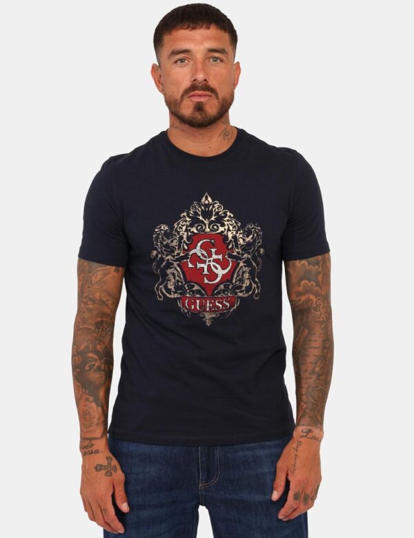 T-shirt Guess Blu Taglia L - L’articolo appartiene al campionario esclusivo di stagione: pezzo unico.Cod. art. M4BI49KCHA1 P