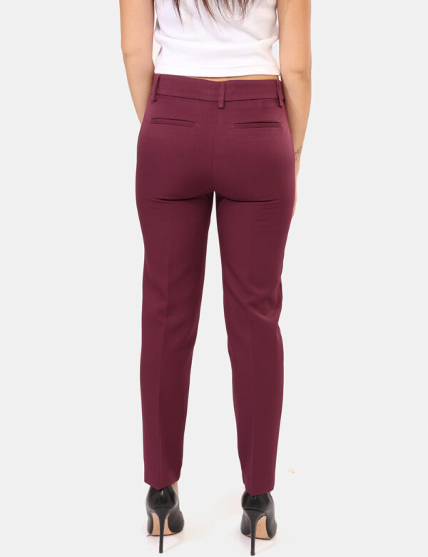 Pantaloni Materica Viola - Pantaloni palazzo eleganti, in total Viola prugna, con tasche a taglio trasversale e tasche fake