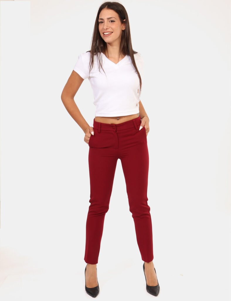 Abbigliamento donna scontato - Pantaloni Materica Bordeaux