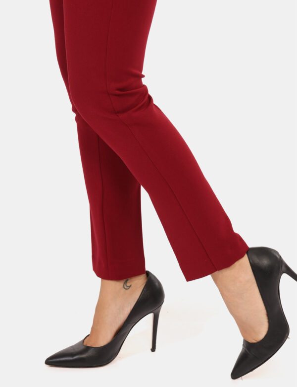 Pantaloni Materica Bordeaux - Pantaloni palazzo eleganti, in total bordeaux, con tasche a taglio trasversale e tasche fake s
