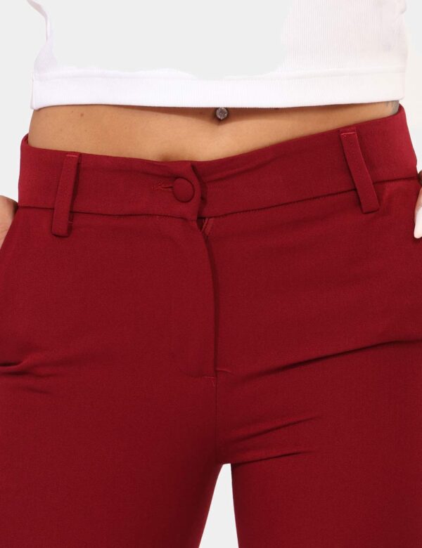 Pantaloni Materica Bordeaux - Pantaloni palazzo eleganti, in total bordeaux, con tasche a taglio trasversale e tasche fake s
