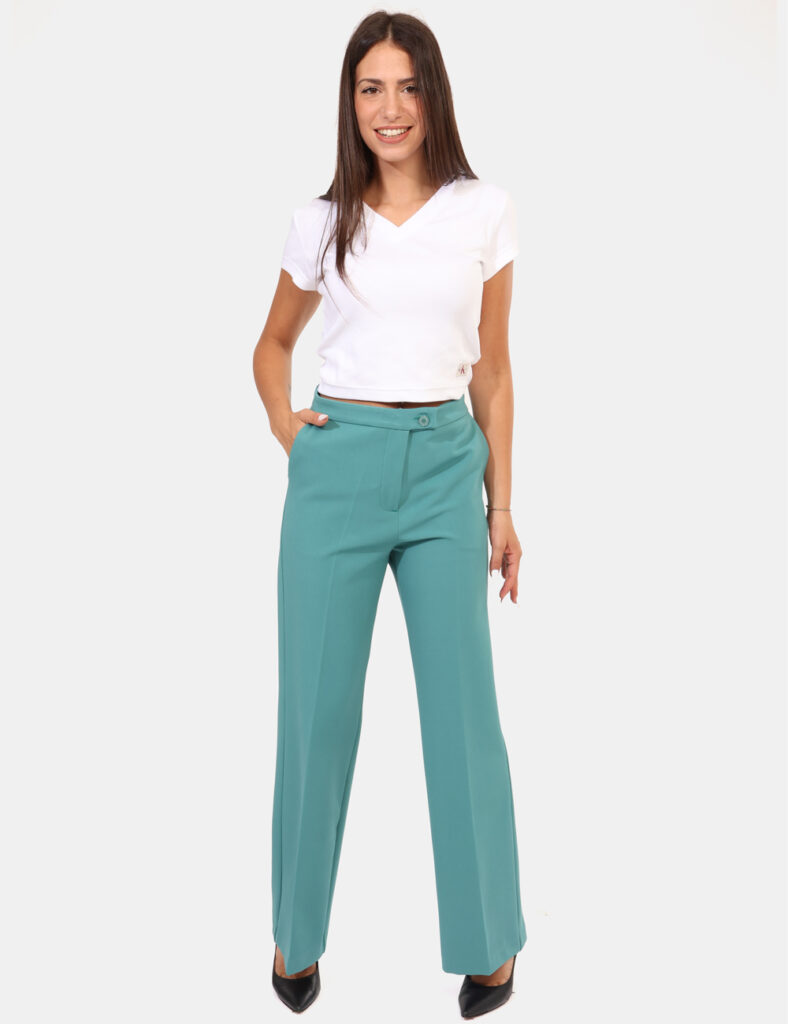 Abbigliamento donna scontato - Pantaloni Materica Verde