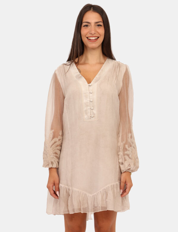 Vestito Guess Beige Taglia s - L’articolo appartiene al campionario esclusivo di stagione: pezzo unico.Cod. art. W5BK76WE550