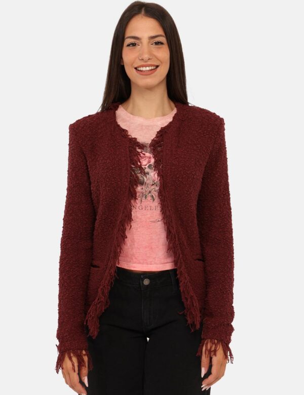Cardigan Guess Bordeaux Taglia S - L’articolo appartiene al campionario esclusivo di stagione: pezzo unico.Cod. art. W5BR73Z