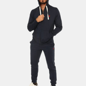 Pantaloni U.S. Polo Assn. Blu - Pantaloni tuta in cotone e total blu navy, con logo brand ricamato rosso e tasche a taglio t