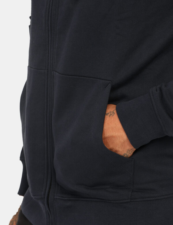 Felpa U.S. Polo Assn. Blu - Felpa con cappuccio in total blu navy, con logo brand ricamato rosso, più tasche a taglio trasve