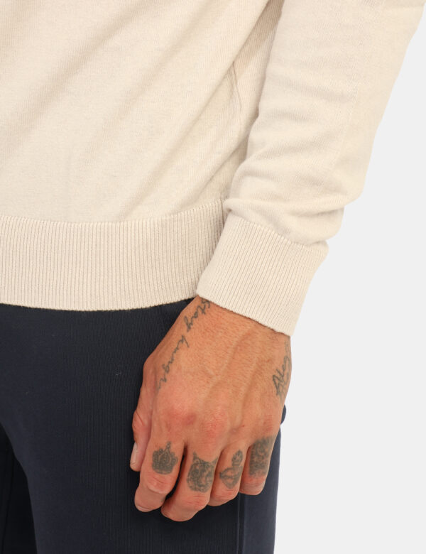 Maglione U.S. Polo Assn. Grigio - Maglione modello dolcevita, in misto cotone - cachemire, in total grigio chiaro con logo b