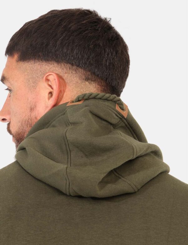 Felpa Aeronautica Italiana Verde - Felpa con cappuccio, in total verde militare con vari patch coordinati e ricamati. Presen