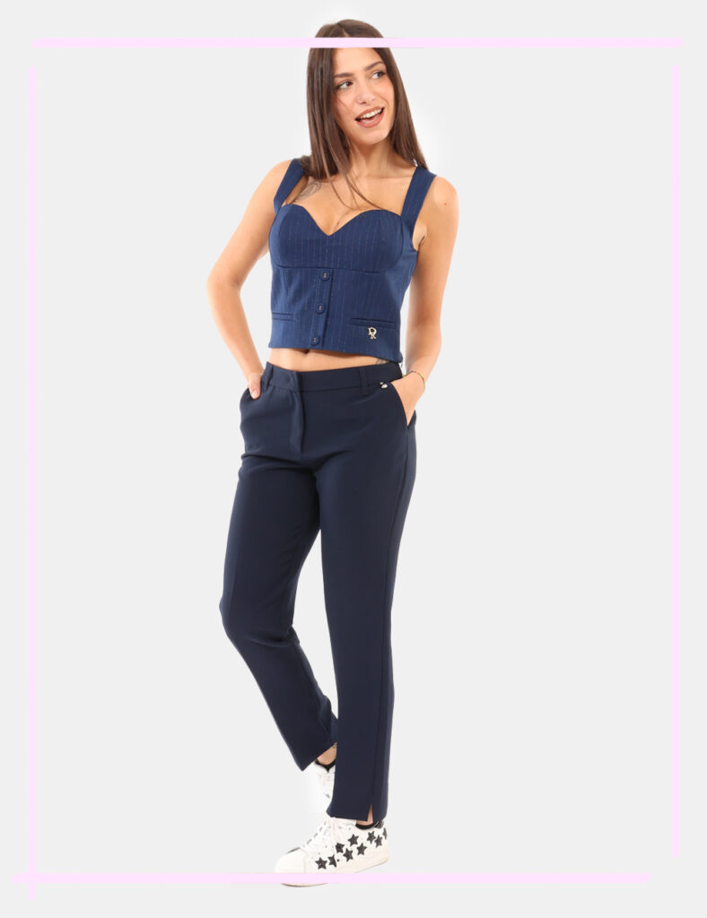 Pantalone Denny Rose Blu Taglia 42