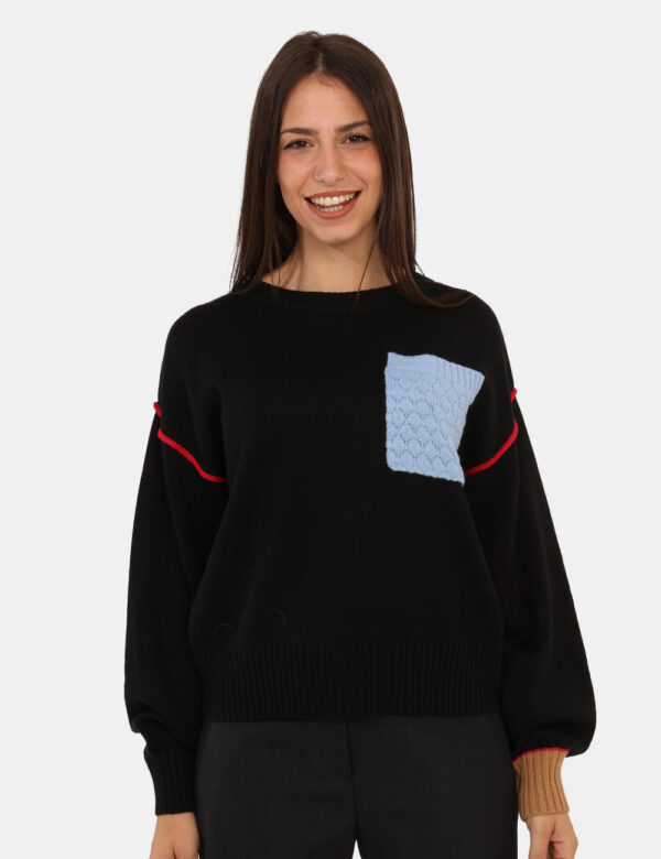 Maglione Ottod'Ame Blu Taglia S - L’articolo appartiene al campionario esclusivo di stagione: pezzo unico.Cod. art. DK9222 D