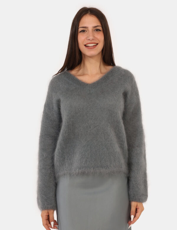 Maglione Ottod'Ame Grigio Taglia S - L’articolo appartiene al campionario esclusivo di stagione: pezzo unico.Cod. art. DK922