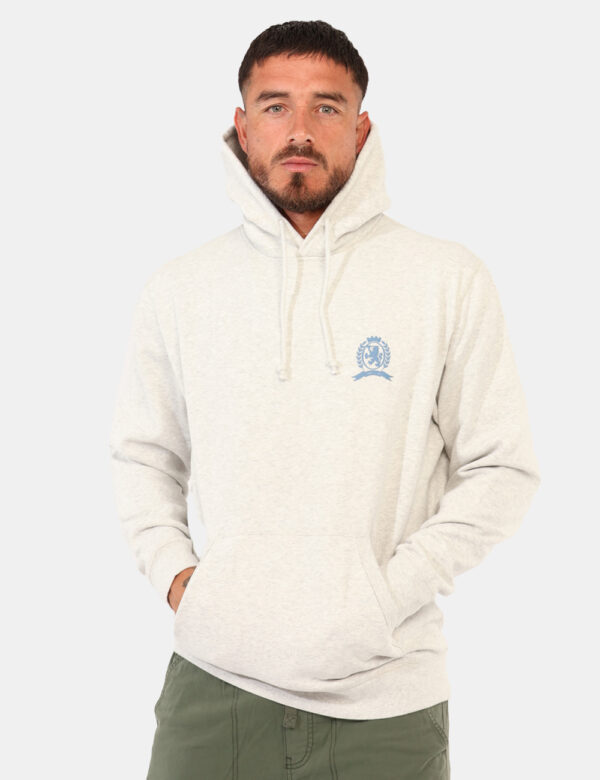 Felpa Tommy Hilfiger Grigio - Felpa con cappuccio e stampa logo brand. L'interno è felpato adatto per le giornate più fredd