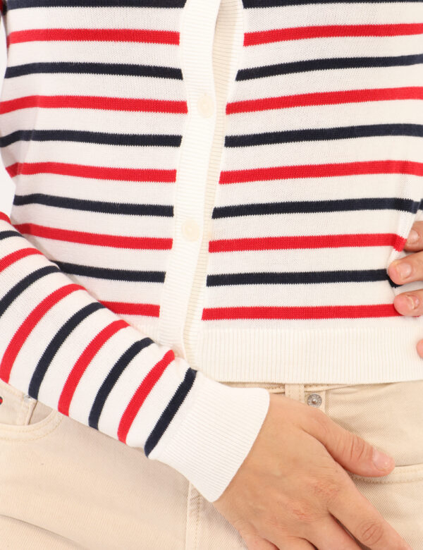 Maglione Tommy Hilfiger Bianco - Maglione leggero in cotone, con ricamo logo brand.Cod. art. DW0DW20976 OAVi ricordiamo che