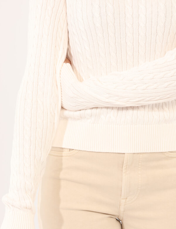 Maglione Tommy Hilfiger Bianco - Maglione a trecce , morbido ed elastico.Cod. art. DW0DW22165 OAVi ricordiamo che tutti i no