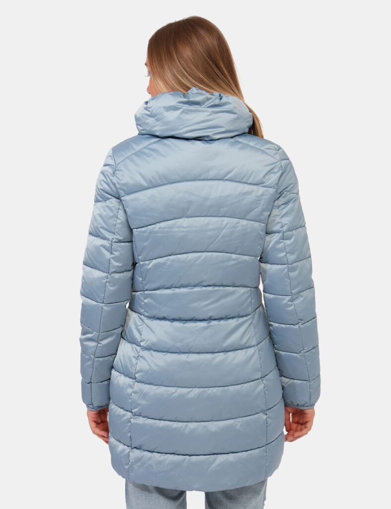 Piumino Yes Zee Azzurro - Piumino con cappuccio in total azzurro, con tasche a taglio trasversale e dettagli dorati. La vest