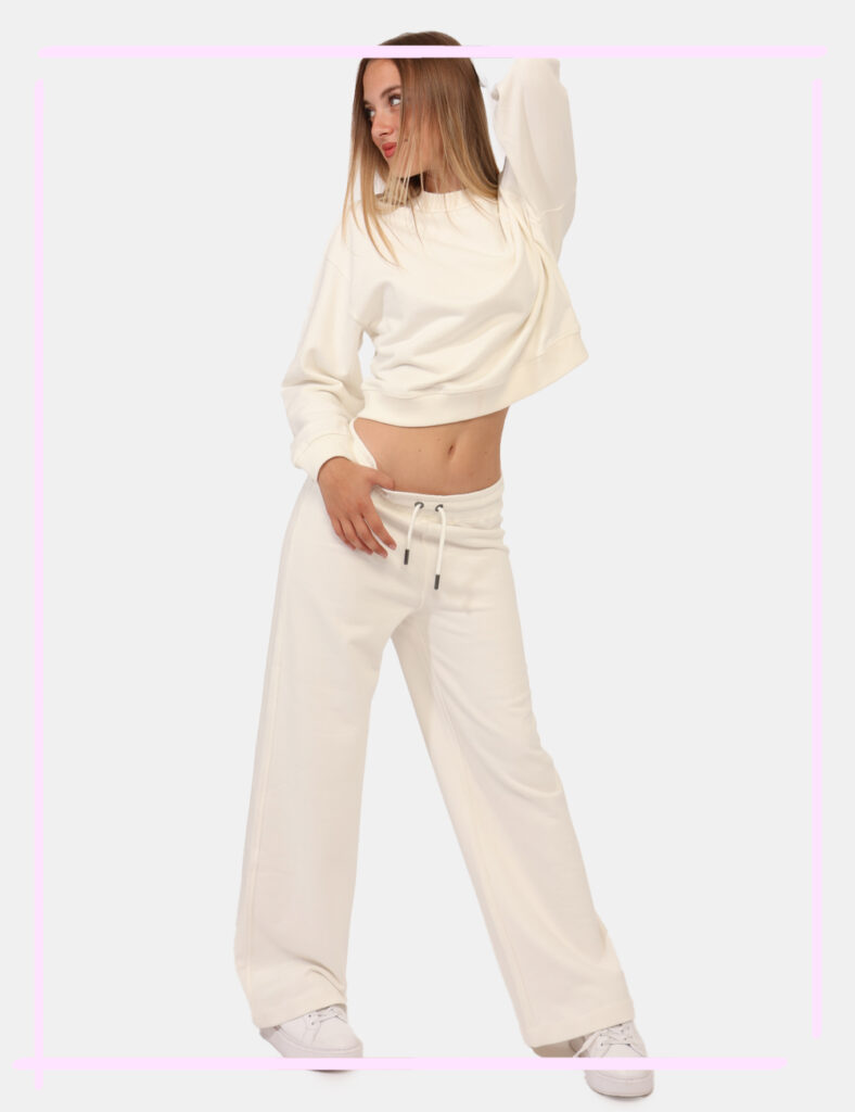 Pantaloni K-Way Bianco Taglia S